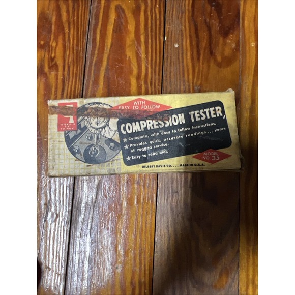 Compression Tester Model No. 35 Gilbert Davis Co Vintage Collectible Tool - Picture 3 of 10